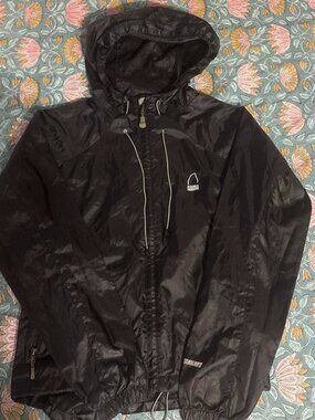Sierra Designs Black Hooded Windbreaker